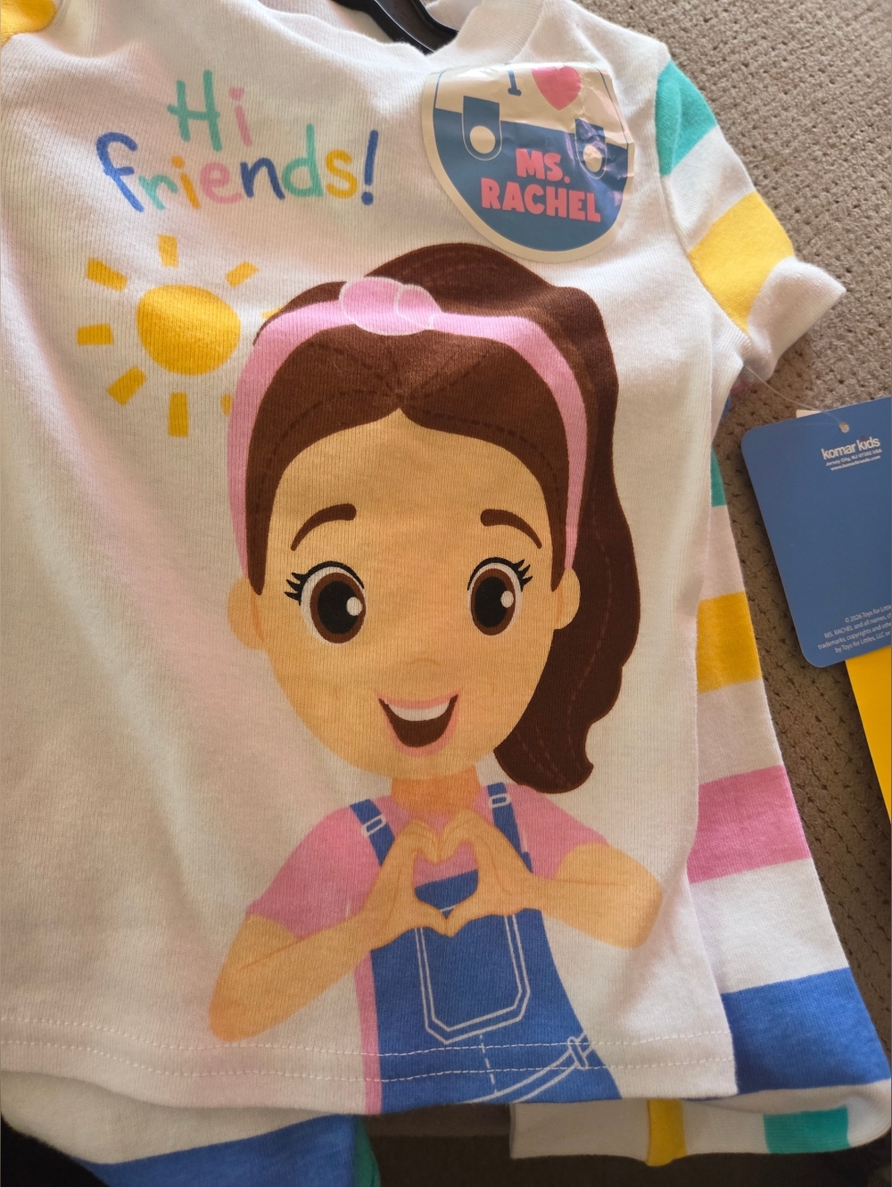 New Ms Rachel Toddler 18 months Short Sleeve Top and Pants Pajama Set, 2-Piece - Picture 8 of 9